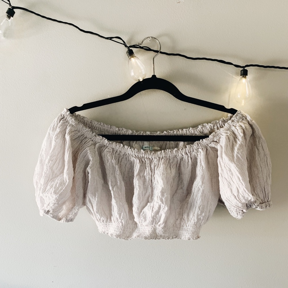 Kimchi Blue Off The Shoulder Crop Top